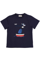 T-shirt m. print - NAVY