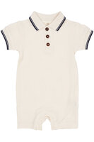 Pique polo romper - CREAM