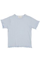 Sommer pointelle t-shirt - DUSTY BLUE