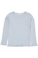 Sommer pointelle t-shirt - DUSTY BLUE